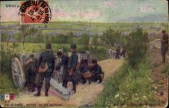 CPA Militaria Notre 75 en action 