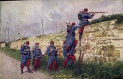 CPA Militaria En embuscade 