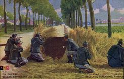 CPA Militaria Belges defendant une route 