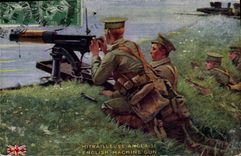 CPA Militaria Mitrailleuse Anglaise 