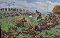 CPA Militaria L'abus du drapeau blanc 