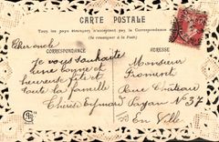 CPA Fantaisie Brodee Fleurs 