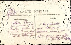 CPA Fantaisie Brodee Fleurs 