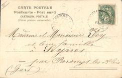 Vintage Postcard Fantaisie Flowers Hand Carries happiness