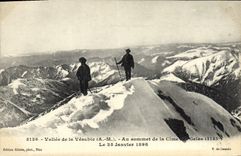 Vintage Postcard Alpinisme Valley of Vesubie At the top of the summit of Froze on January 25th, 1898