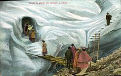 CPA Alpinisme Grotte de glacier des Bossons L'echelle 