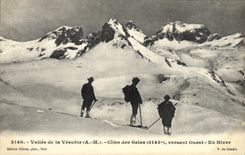 Vintage Postcard Alpinisme Valley of Vesubie Cime of Froze Western slope In winter