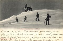 Vintage Postcard Alpinism the summit of Mont Blanc
