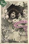 Vintage Postcard Fantasy Flowers Language of the Marguerite