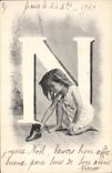 CPA Fantaisie Enfant Lettres Lettre N 