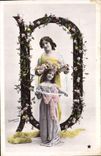 Vintage Postcard Fantasy Woman Letters Letter O