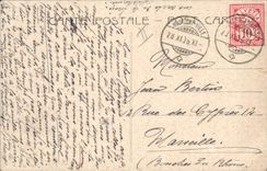 Vintage Postcard Fantasy Woman Letters Letter Q Donkey Mule