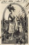 Vintage Postcard Fantasy Woman Letters Letter Q