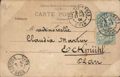 Vintage Postcard Fantasy Woman Letters Letter Q