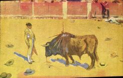 CPA Corrida Course de taureaux Bertuchi 