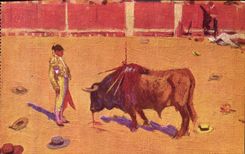 CPA Corrida Course de taureaux Bertuchi 