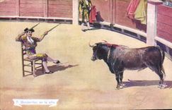 CPA Corrida Course de taureaux Banderillas en la silla 