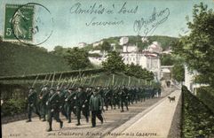 Vintage Postcard Militaria Alpine hunters Return has the barracks