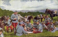 CPA Militaria Une bonne partie Cartes