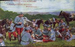 CPA Militaria Une bonne partie de cartes 