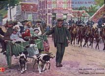 Vintage Postcard Militaria the Voiture exodus has Chien dogs