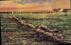 CPA Militaria Infanterie anglaise en action