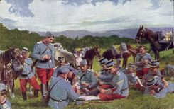 CPA Militaria Une bonne partie Jeu de cartes 