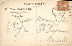 Vintage Postcard Cinema Chases of tanks in Ben Hur