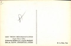 Vintage Postcard Cinema the Three Musketeers Alexandre Dumas Auguste Maquet