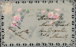 Vintage Postcard Transparent Fantasy Flowers (painted the hand has)