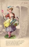Vintage Postcard Fantasy Child April 1st