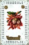 Vintage Postcard Fantasy Brodee Flowers Children