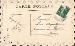 Vintage Postcard Fantasy Brodee Flowers Dove