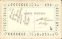 CPA Fantaisie Brodee Fleurs 