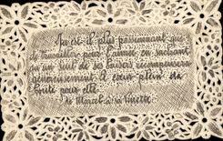 CPA Fantaisie Brodee Fleurs 