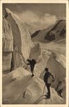 Vintage Postcard Massive Alpinisme of Mont Blanc Glacier of Very the Head In the seracs of the glacier has right the slopes