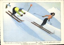 CPA Ski Le monsieur qui prepare le chamois 