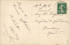 CPA Fantaisie Langage des timbres Semeuse