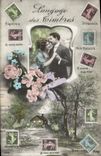 CPA Fantaisie Langage des timbres Femme 
