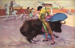 Postal Corrida Corrida de toros Medios de comunicacíon Veronica