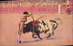 CPA Corrida Course de taureaux Bertuchi 