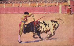 CPA Corrida Course de taureaux Bertuchi 