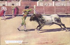 CPA Corrida Course de taureaux Banderillas al sesgo 