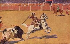 CPA Corrida Course de taureaux Bertuchi 