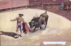 CPA Corrida Course de taureaux Un recorte capote al brazo 