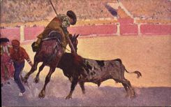 CPA Corrida Course de taureaux Bertuchi 