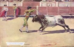 CPA Corrida Course de taureaux Banderillas al sesgo 