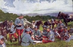 CPA Militaria Une bonne partie Jeu de cartes