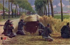 CPA Militaria Belges defendant une route