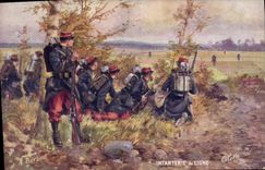 Vintage Postcard Militaria Infantry of line
